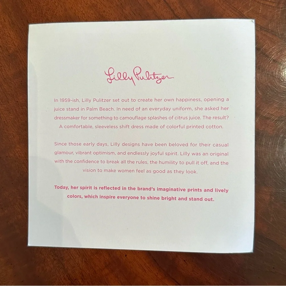 Lilly Pulitzer Print Studio Pink Party Soirée 5x5 Artwork HTF